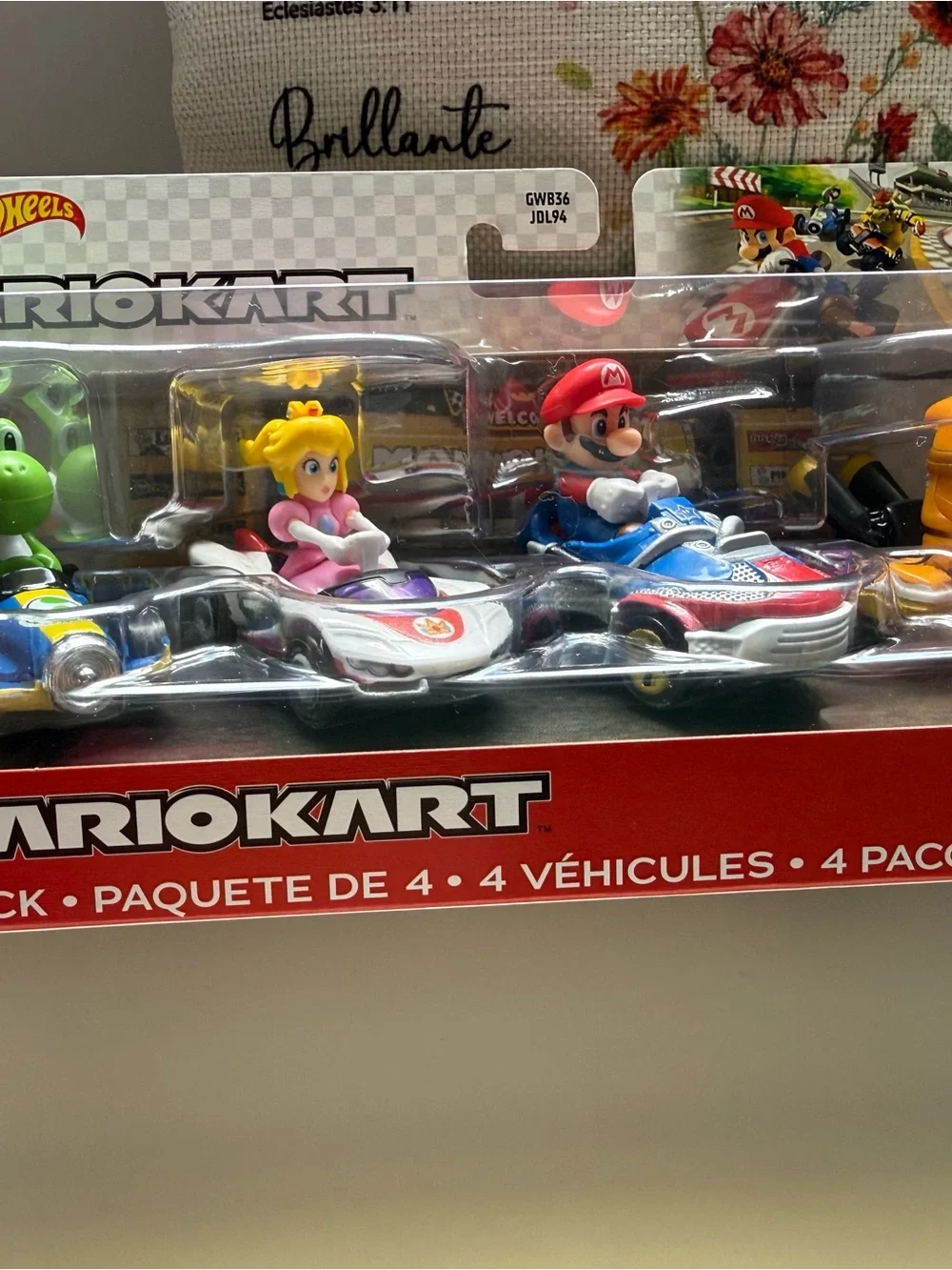 Mattel Mario & Peach Racing Karts in Blue, Red, Pink and White